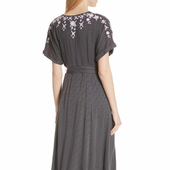 FREE PEOPLE Embroidered Tie Waist Midi Dress - Picture 6 of 7